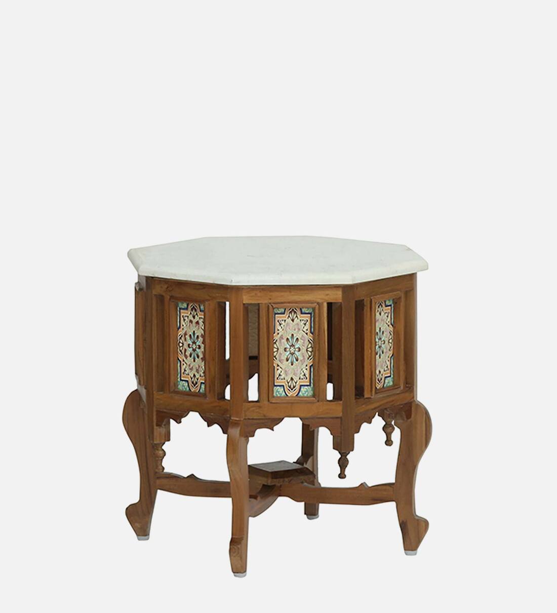 Buy Petunia Teak Wood Coffee Table In Rustic Teak Finish With Marble Top Online Traditional
