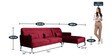 Pearl LHS 3 Seater Sofa with Lounger in Carmine Red Colour