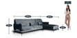 Pearl LHS 3 Seater Sofa with Lounger in Grey Colour