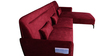 Pearl LHS 3 Seater Sofa with Lounger in Carmine Red Colour