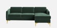 Pearl Velvet LHS Sectional Sofa in Green Colour