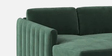 Pearl Velvet LHS Sectional Sofa in Green Colour