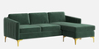 Pearl Velvet LHS Sectional Sofa in Green Colour
