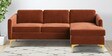 Pearl Velvet LHS Sectional Sofa in Rust Colour