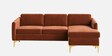 Pearl Velvet LHS Sectional Sofa in Rust Colour