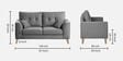 Pedro  Fabric 2 Seater Sofa In Grey Colour