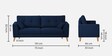 Pedro  Velvet 3 Seater Sofa In Blue Colour