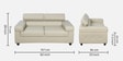 Penza Leatherette 2 Seater Sofa In Cream Colour