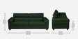 Penza Leatherette 3 Seater Sofa In Dark Green Colour