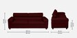 Penza Velvet 3 Seater Sofa in Wine Colour