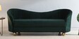 Enrico Velvet 3 Seater Sofa In Green Colour