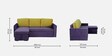 Juana Fabric 4 Seater  RHS Sectional Sofa in Purple Colour