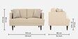 Pescara Velvet 2 Seater Sofa in Beige Colour