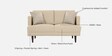 Pescara Velvet 2 Seater Sofa in Beige Colour