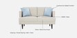 Pescara Velvet 2 Seater Sofa in Ivory Colour