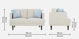 Pescara Velvet 2 Seater Sofa in Ivory Colour