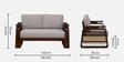 Petra Sheesham Wood 2 Seater Sofa In Beige Colour