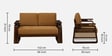 Petra Sheesham Wood 2 Seater Sofa In Light Brown Colour