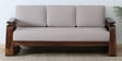 Petra Sheesham Wood 3 Seater Sofa In Beige Colour