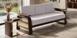 Petra Sheesham Wood 3 Seater Sofa In Beige Colour