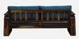 Petra Sheesham Wood 3 Seater Sofa In Blue Colour