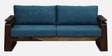 Petra Sheesham Wood 3 Seater Sofa In Blue Colour