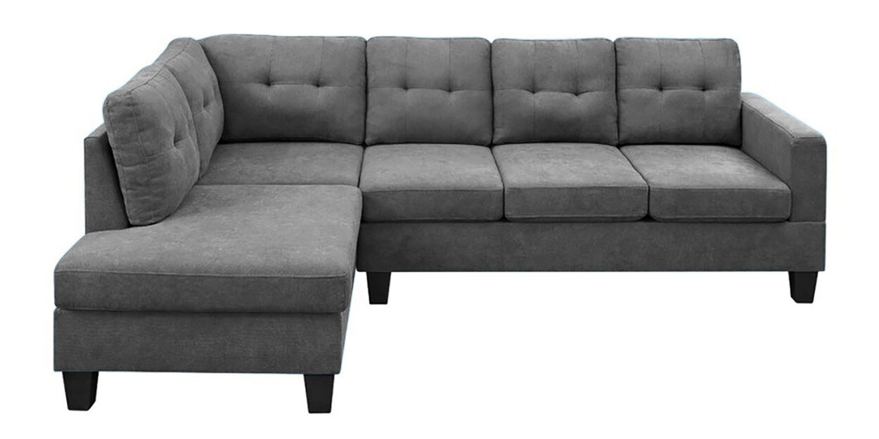 Buy Romania Fabric RHS Sectional Sofa in Charcoal Grey Colour by Febonic Online Lawson RHS