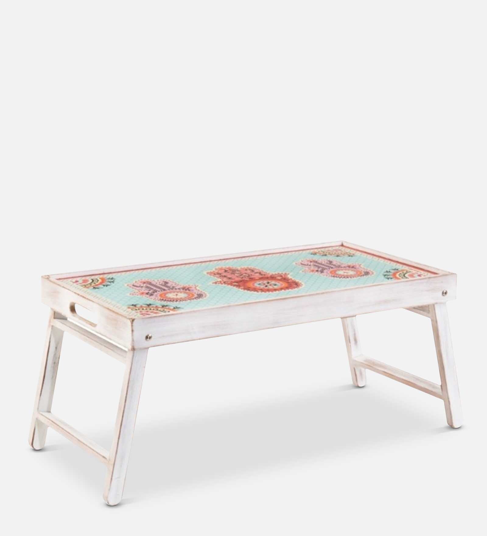 Peaceful Palms Portable Breakfast Table in Ivory Colour