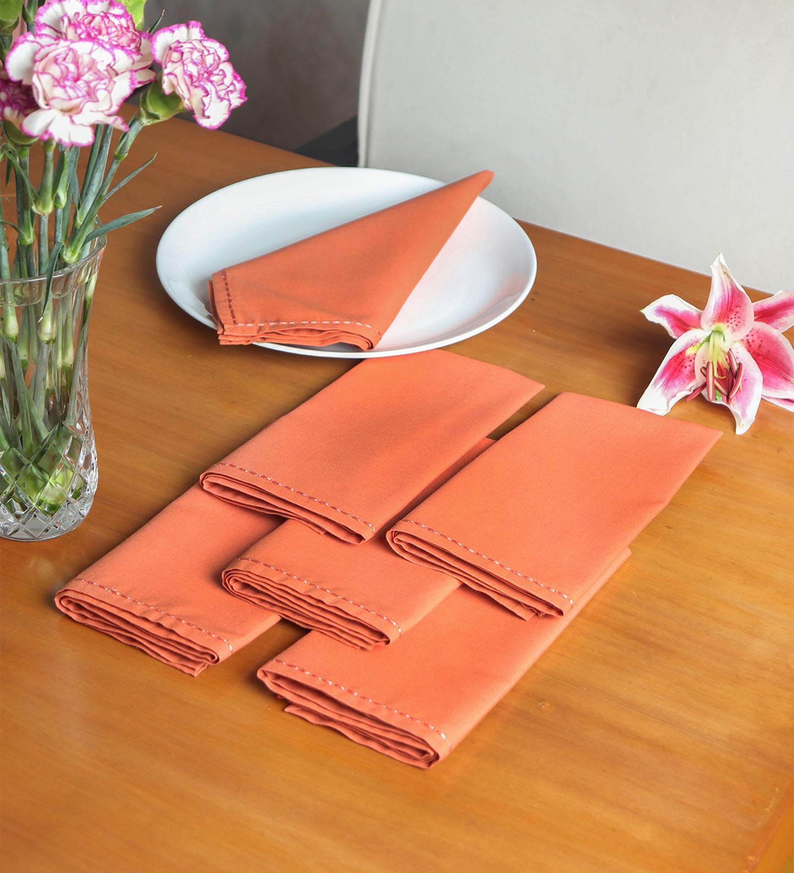 Peach Cotton  (16x 16 )Inch Table Napkins (Set of 6)