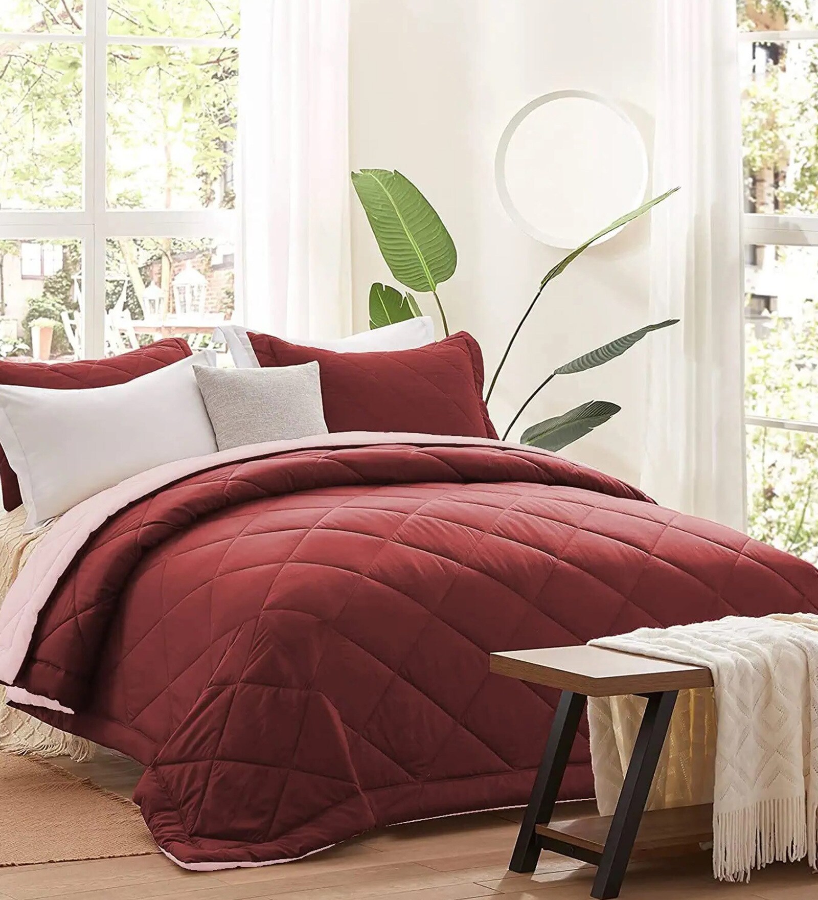 Buy Brown Microfiber 200 Mild Winter Double Bed Comforter by WRAPRY at