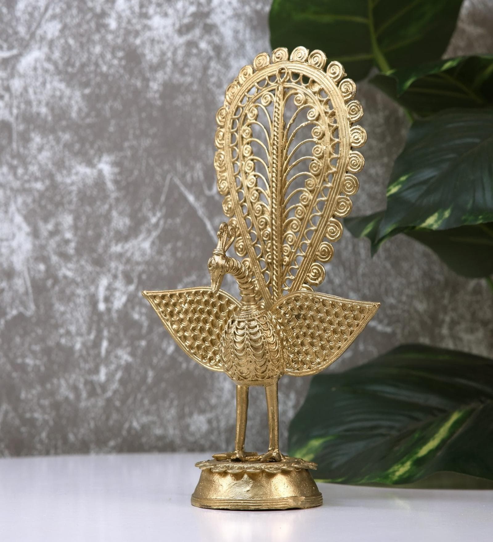 Peacock Gold Brass Showpiece