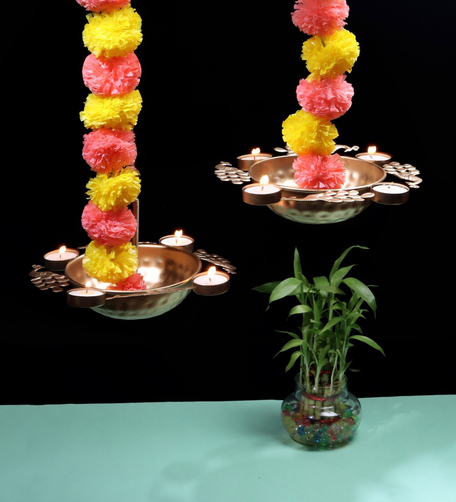 Peacock Hanging Uruli Set of 2