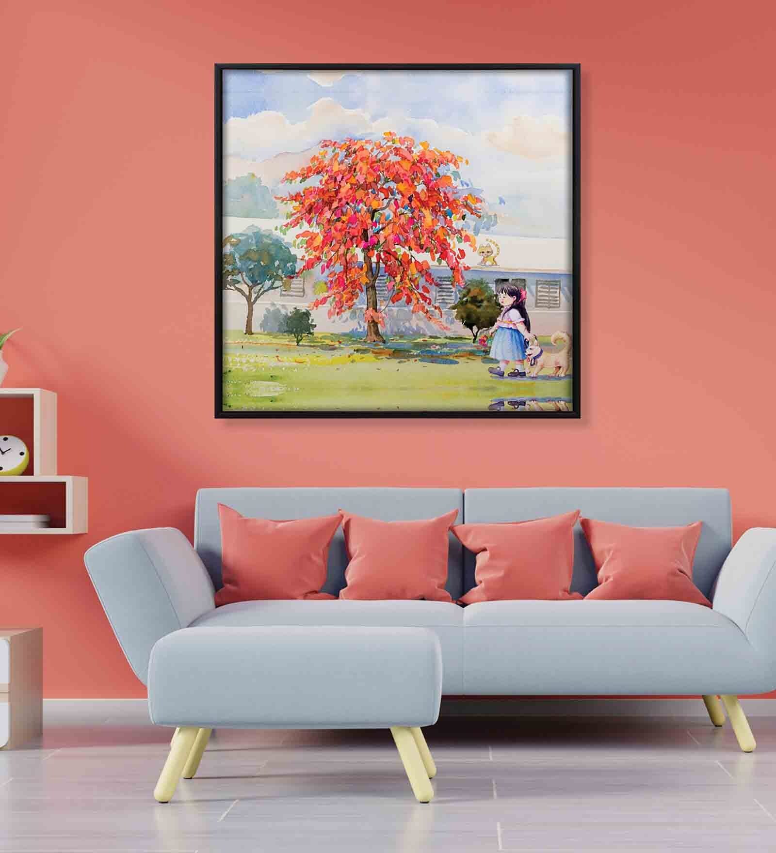 Scenary Multicolour Canvas Framed Wall Painting