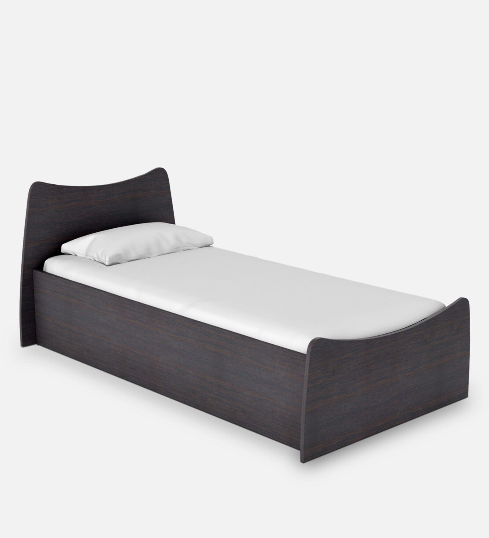 Pearl Single Size Bed with Box Storage in Cola Rain Colour