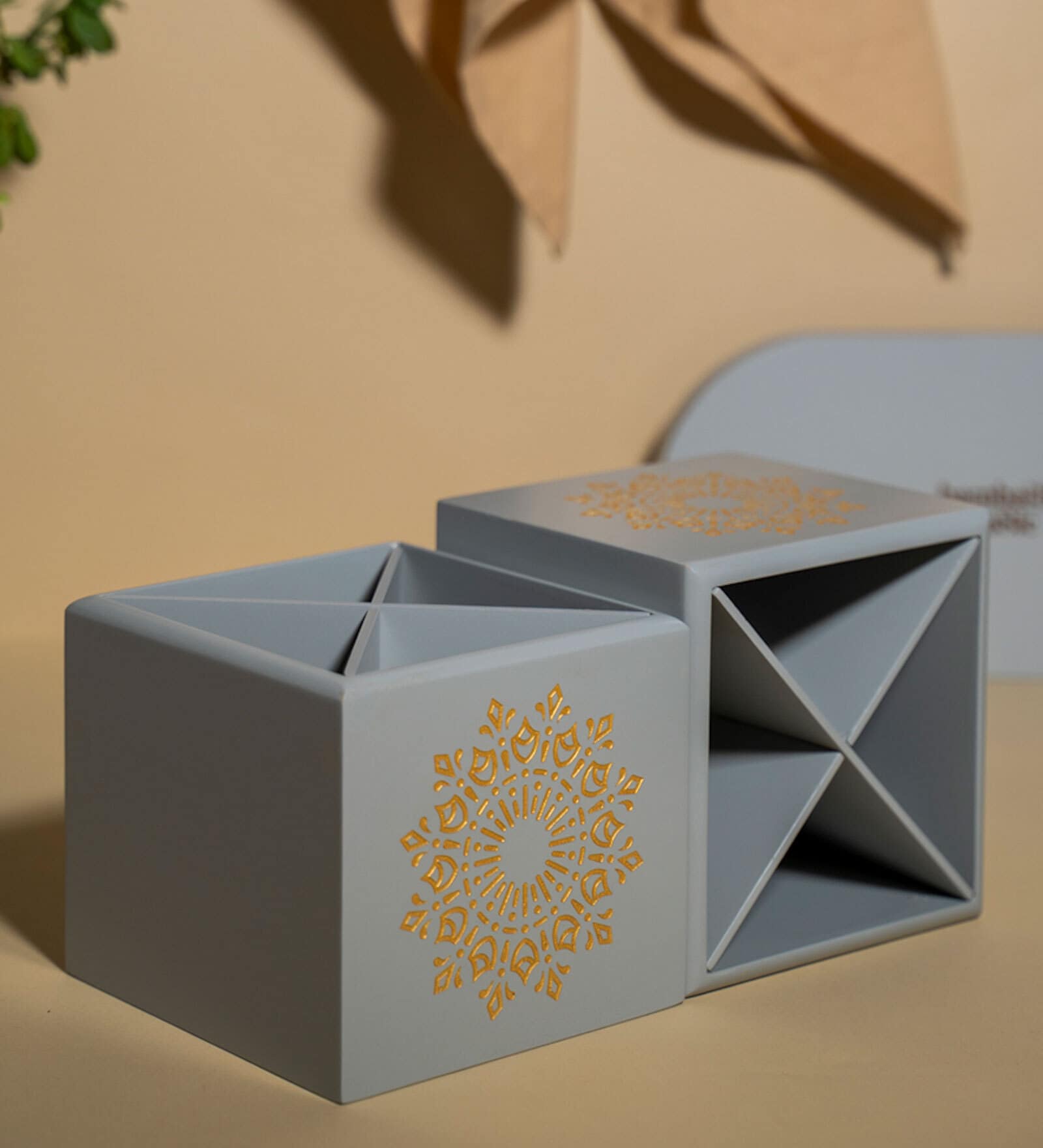 Grey Premium MDF Spoon Stand with Mandala Art