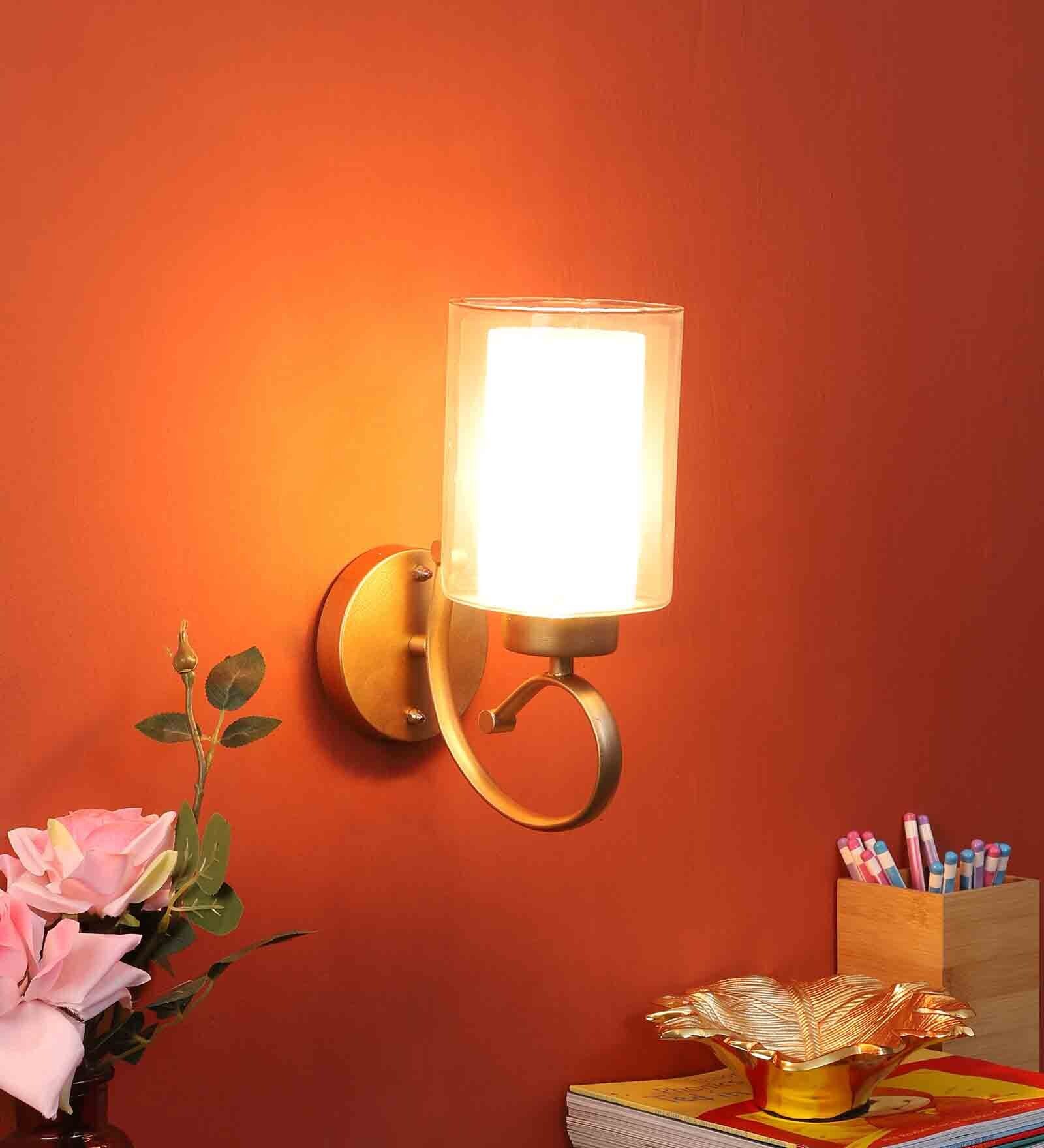 Pellucid cilindro Gold Metal Wall Sconces