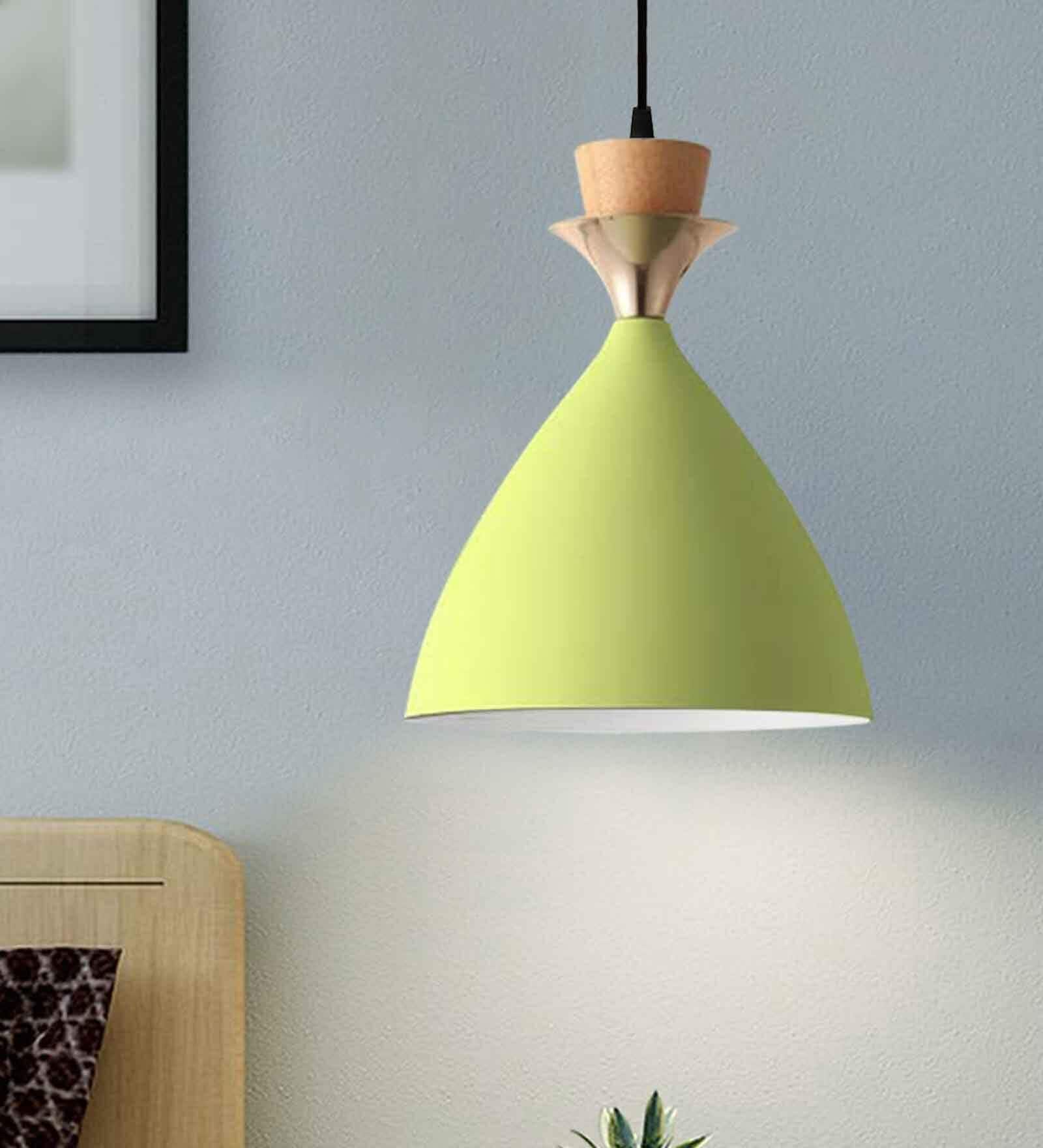 Pendant Lamp Shade for Kitchen Island, Color Metal Minimal Pot Pendant Light Shades, Nordic Style for Bedroom, Living Room, Macaron, Light Green