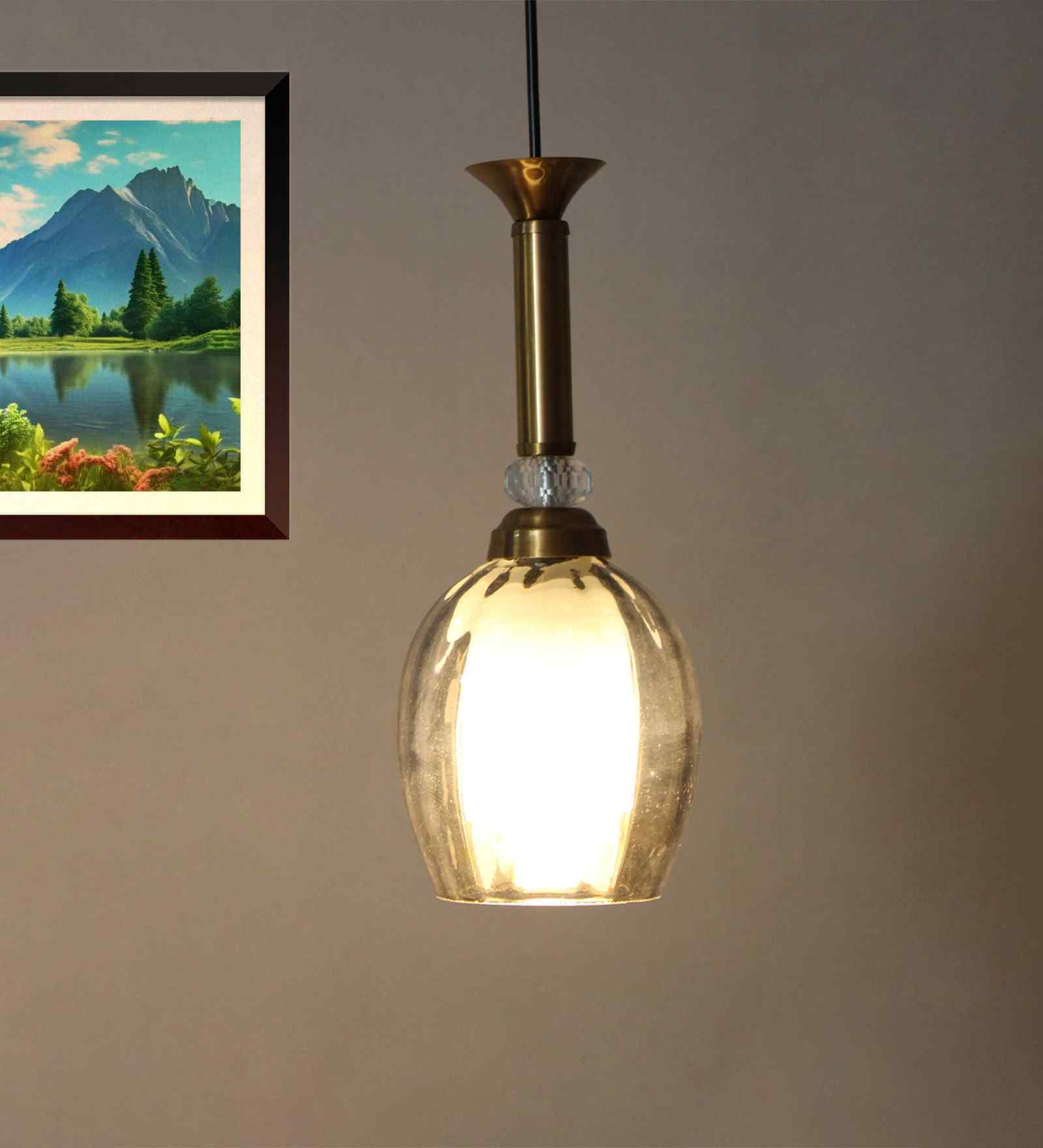 Pendant Light with Smoke Grey Glass