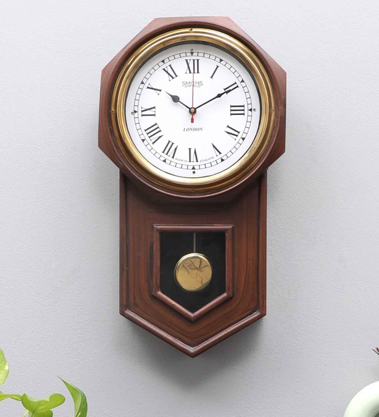 Pendulum Brown Wood & MDF Pendulum Wall Clock