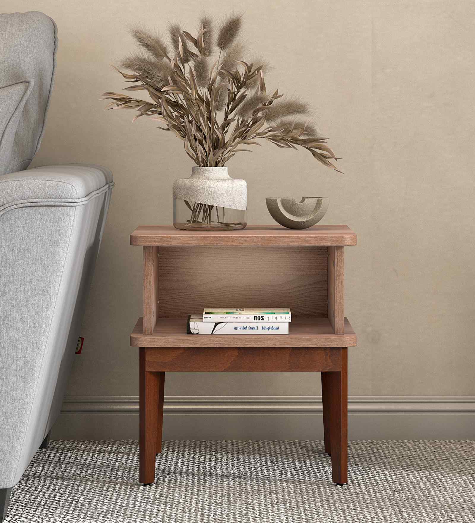 Penrose End Table In Grey Finish