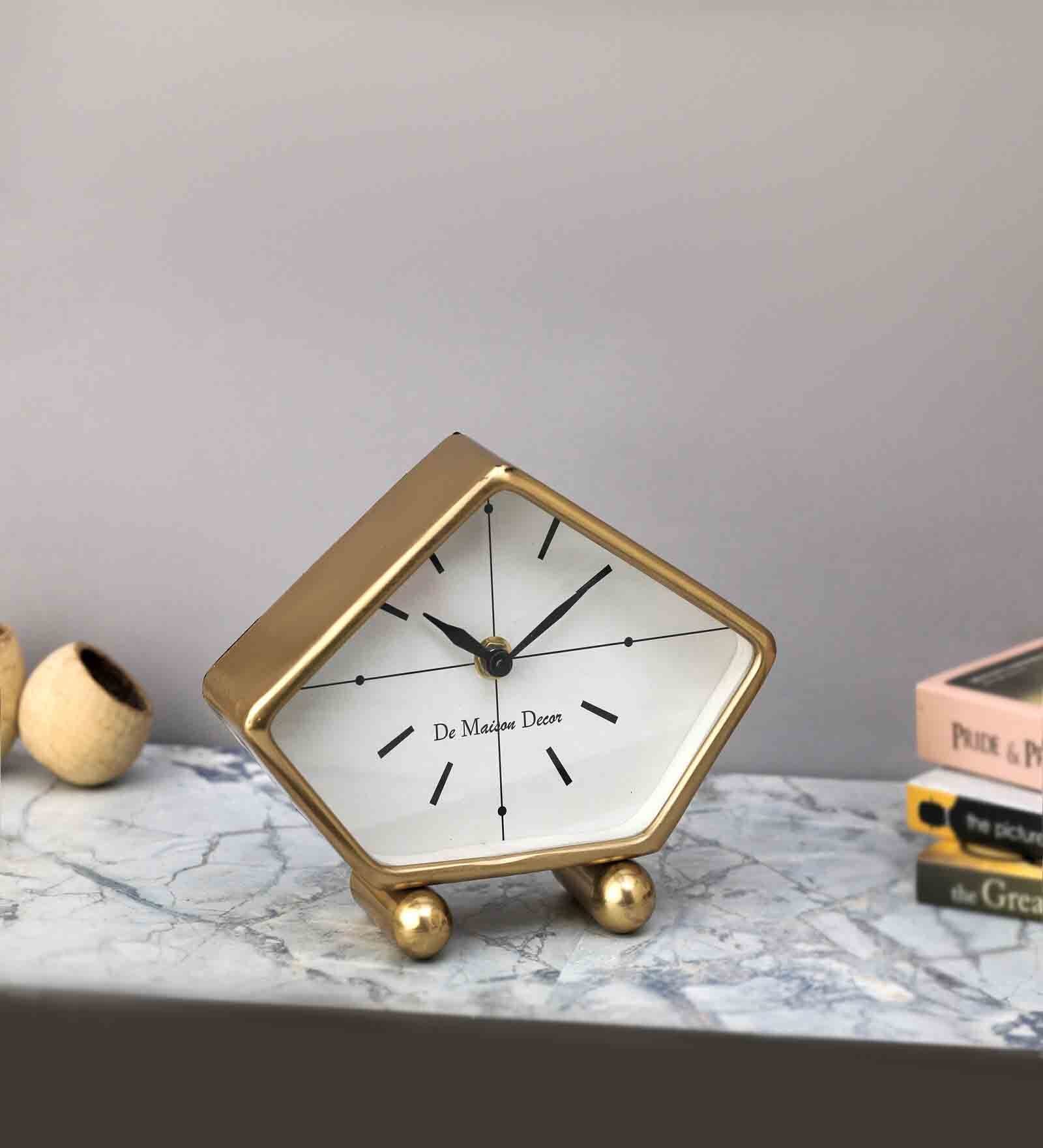 Penta Gold Aluminium Table clock