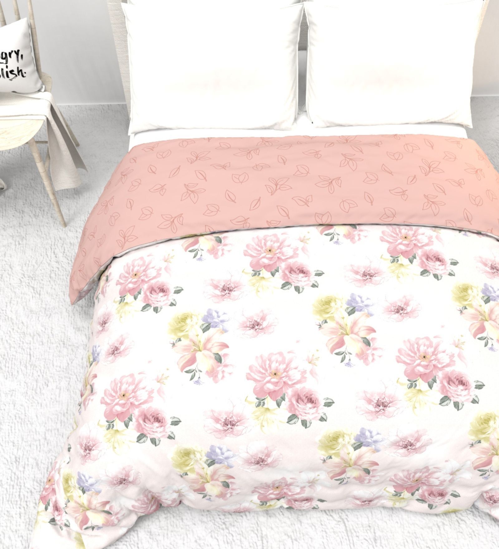 Peony Garden Reversible AC Comforter Single Size -150 cm x 220 cm