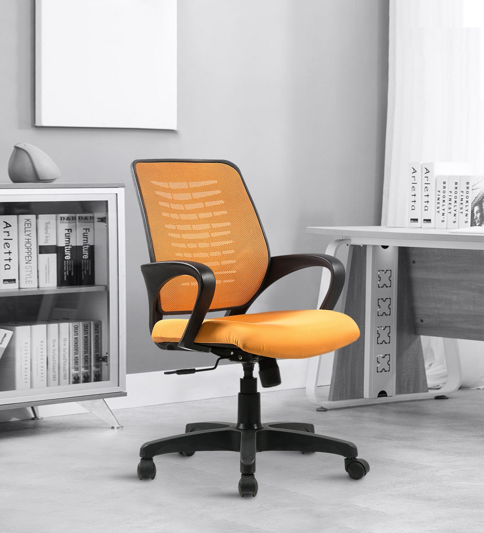 Buy Pepe Ergonomic Chair in Orange Colour by Stag Online - Ergonomic Chairs - Ergonomic Chairs ...