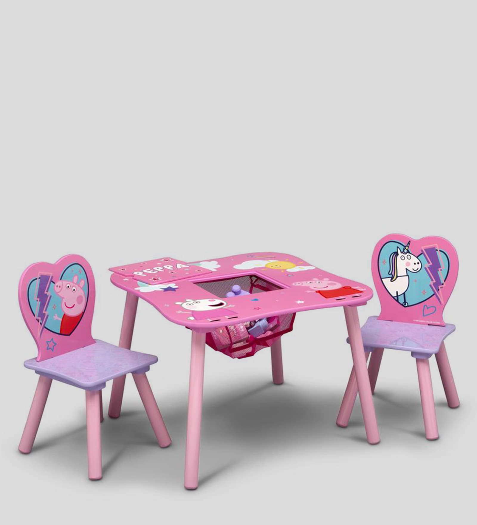 Buy Peppa Pig Themed Activity Table with 2 Chair in Pink Colour at 100