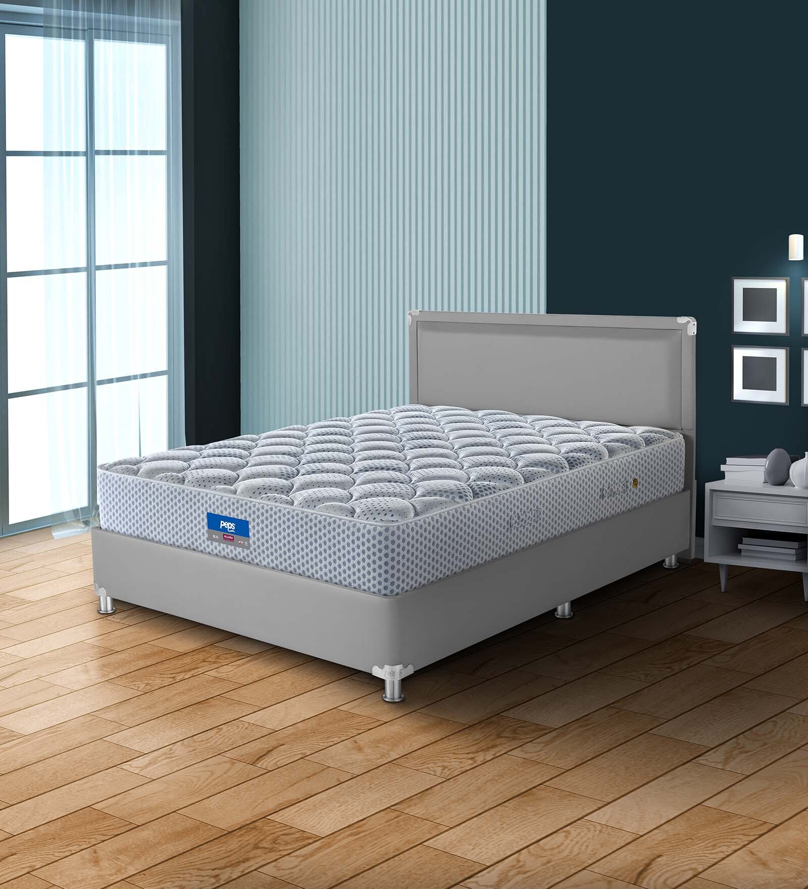 Allura 6 inch Pocketed Spring King Size Mattress in Grey Colour