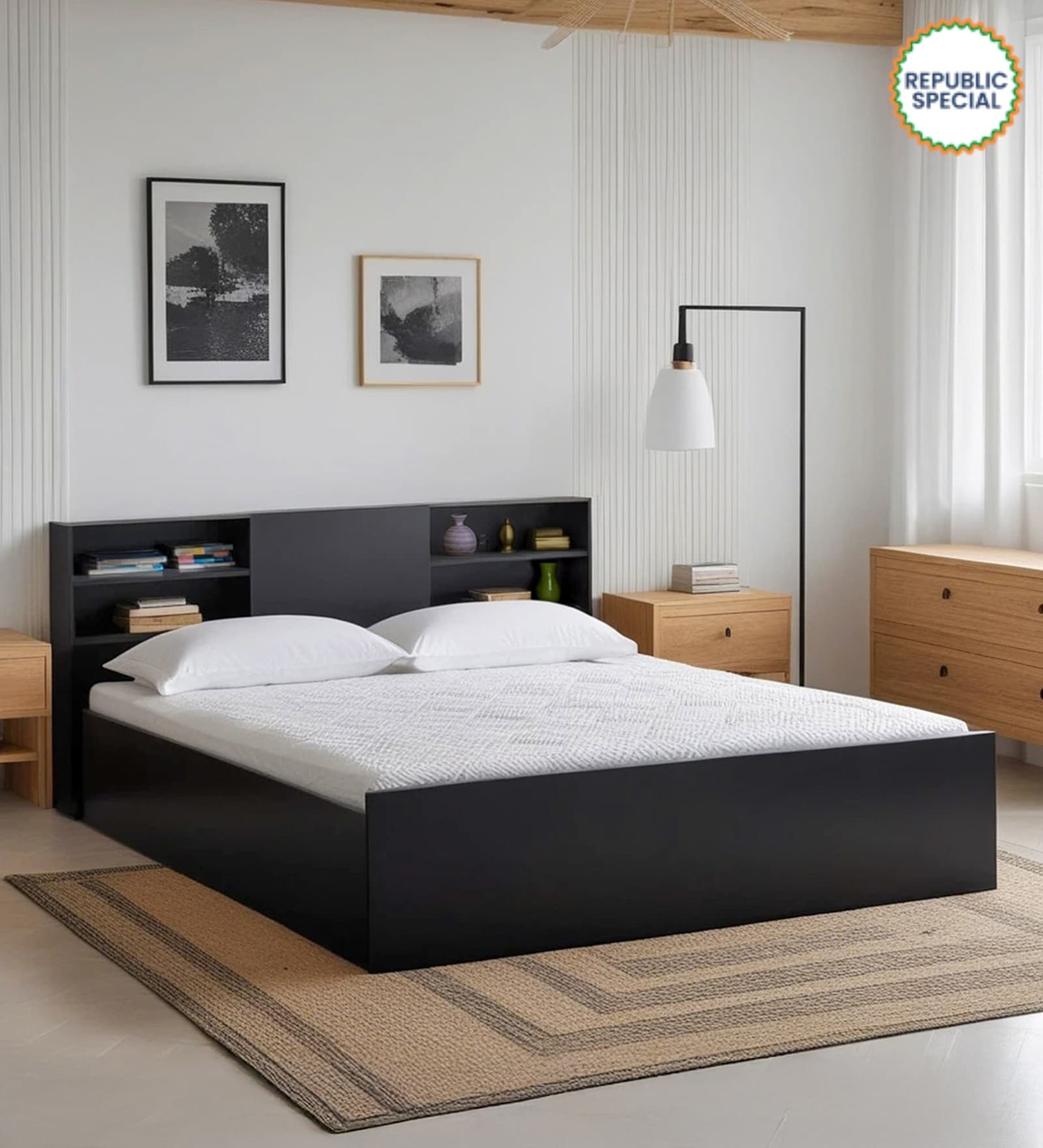 Persia King Size Bed with Box Storage & Headboard Storage Persia King Size Bed with Box Storage & Headboard Storage