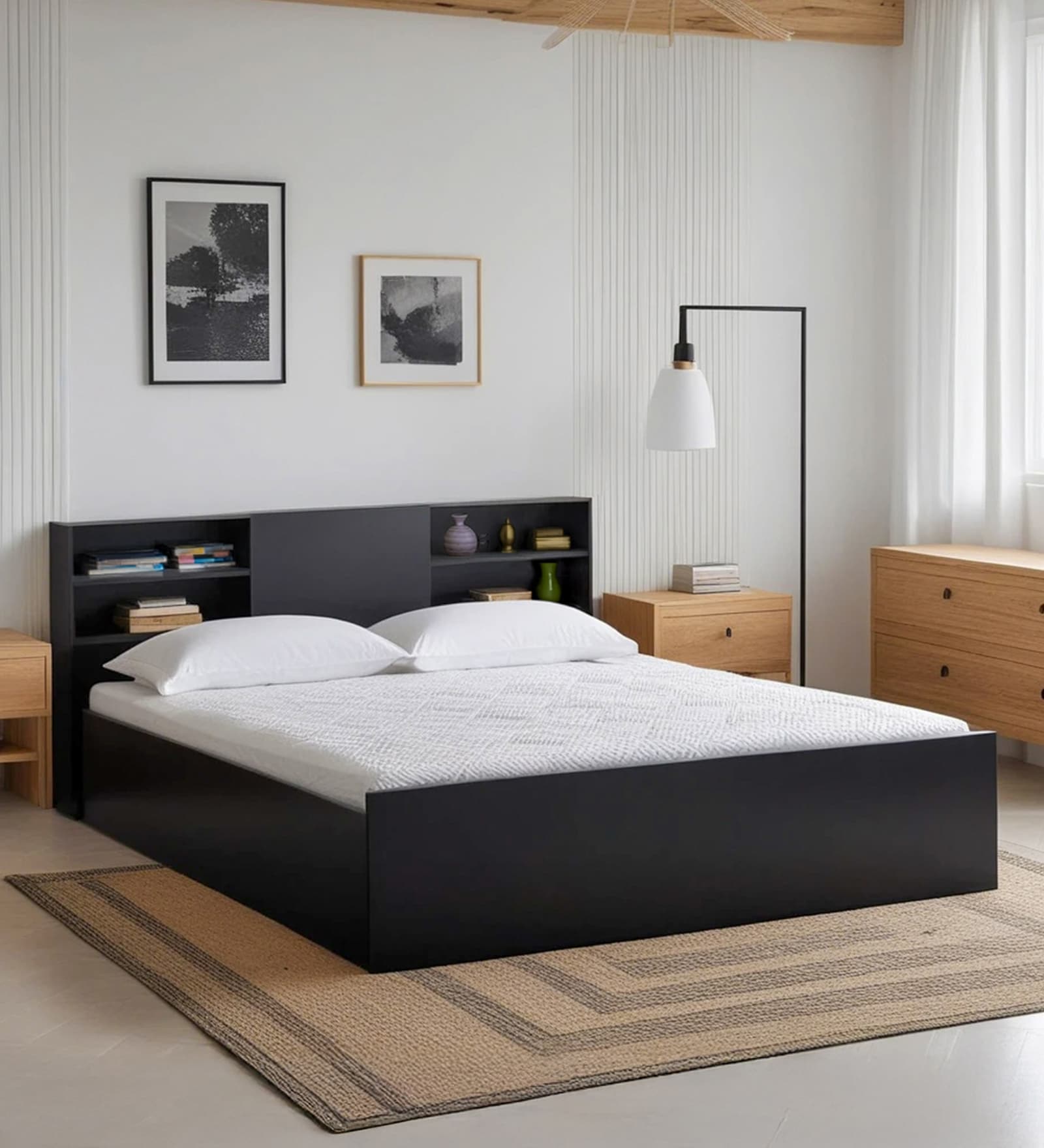 Persia Queen Size Bed with Box Storage & Headboard Storage