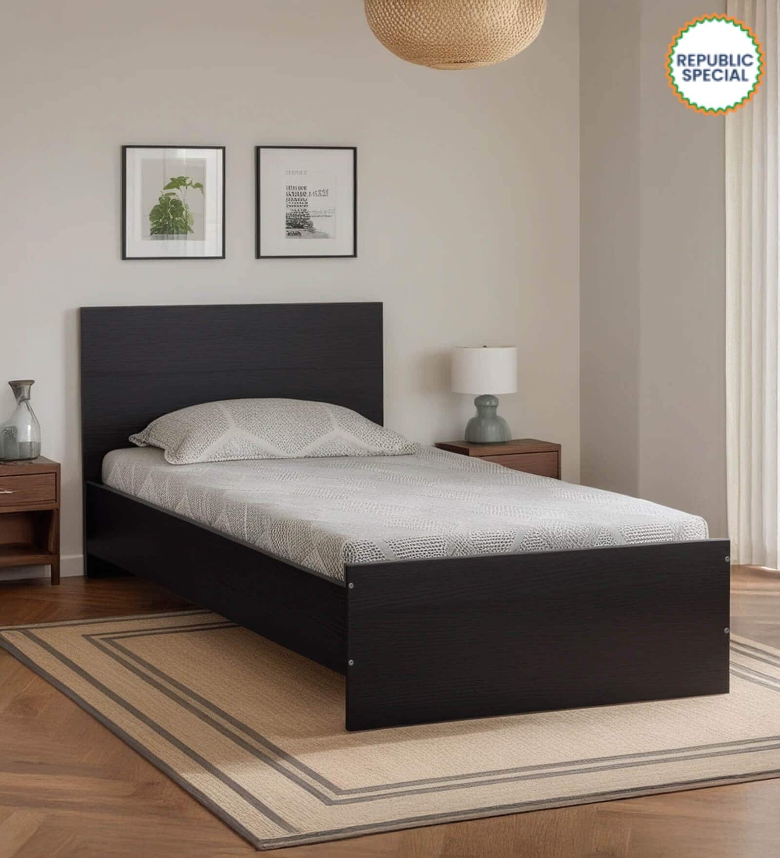 Persia Single Bed in Wenge Finish Persia Single Bed in Wenge Finish