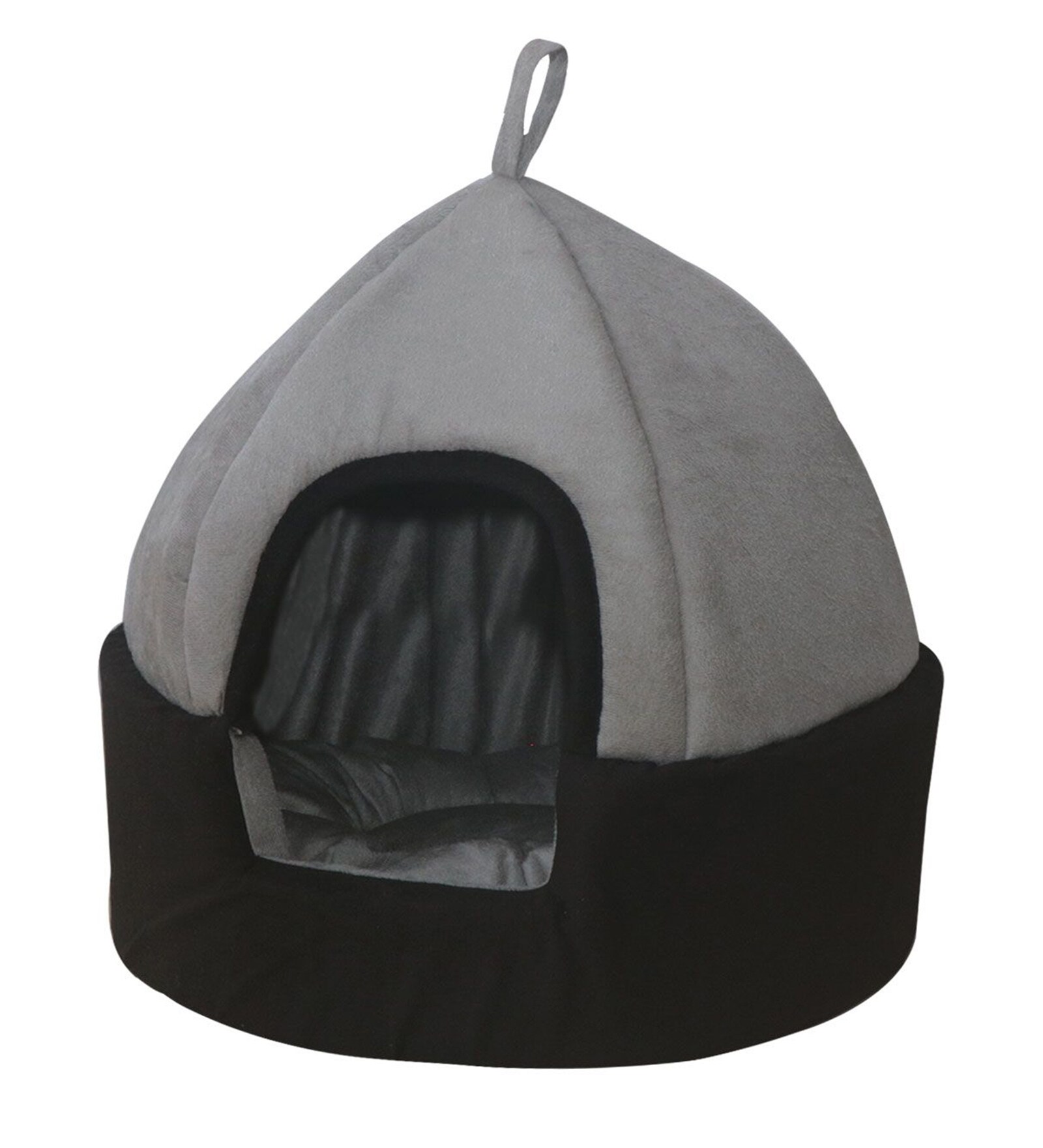 Temple Hut- Small Grey & Black Fabric Pet Hut