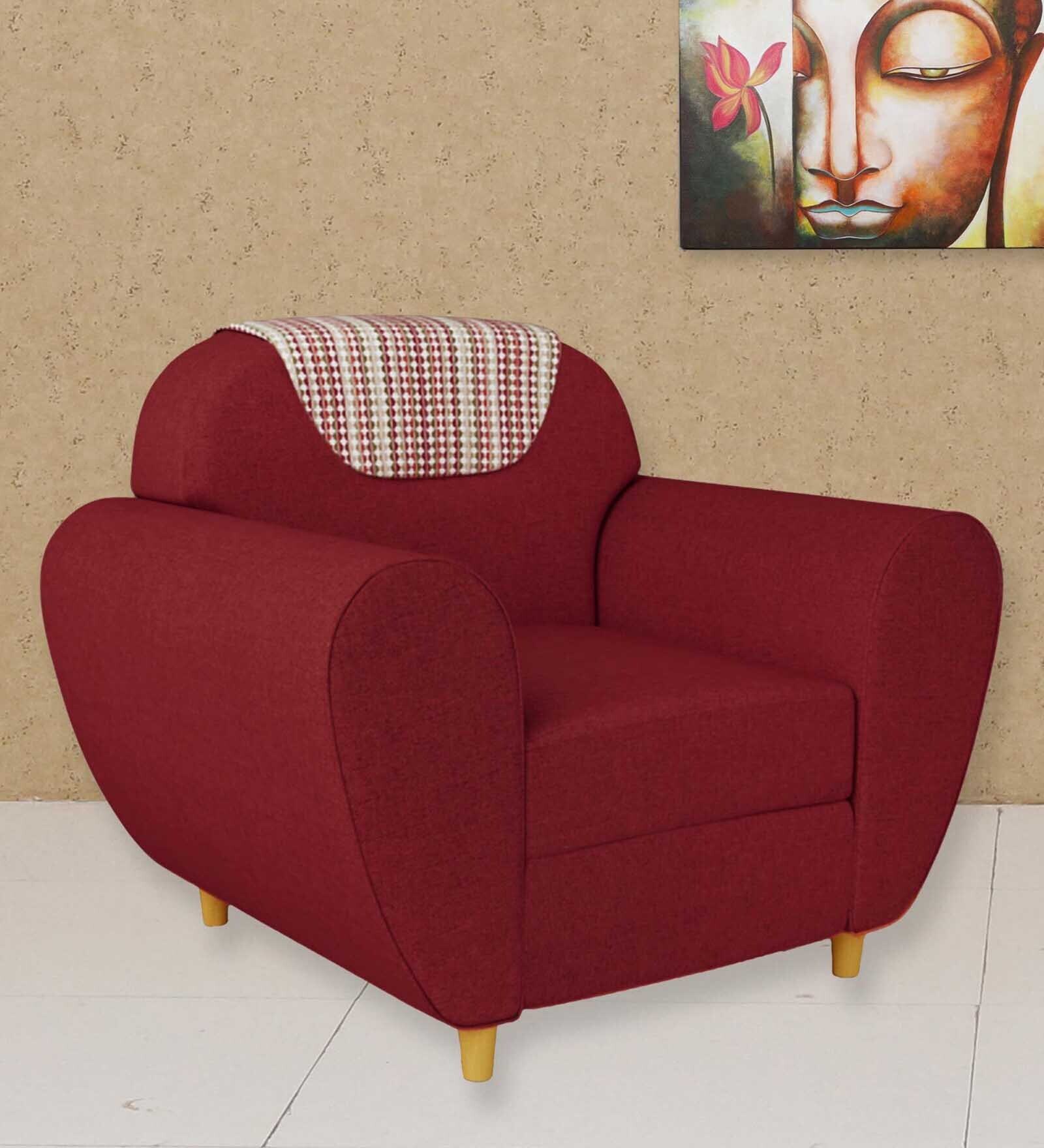 Petal 1 Seater Sofa in Indian Red Colour
